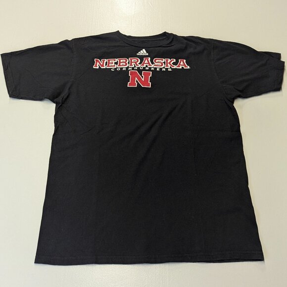 adidas Other - Adidas Nebraska Cornhuskers Black Sze Large Tee Short Sleeved